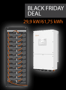 Solis S6 driefasige 29,9 kW HV hybride omvormer + Pylontech PowerCube M1C 62 kWh (H32148)
